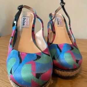 Dune Vibrant Multicolor Slingback Wedges